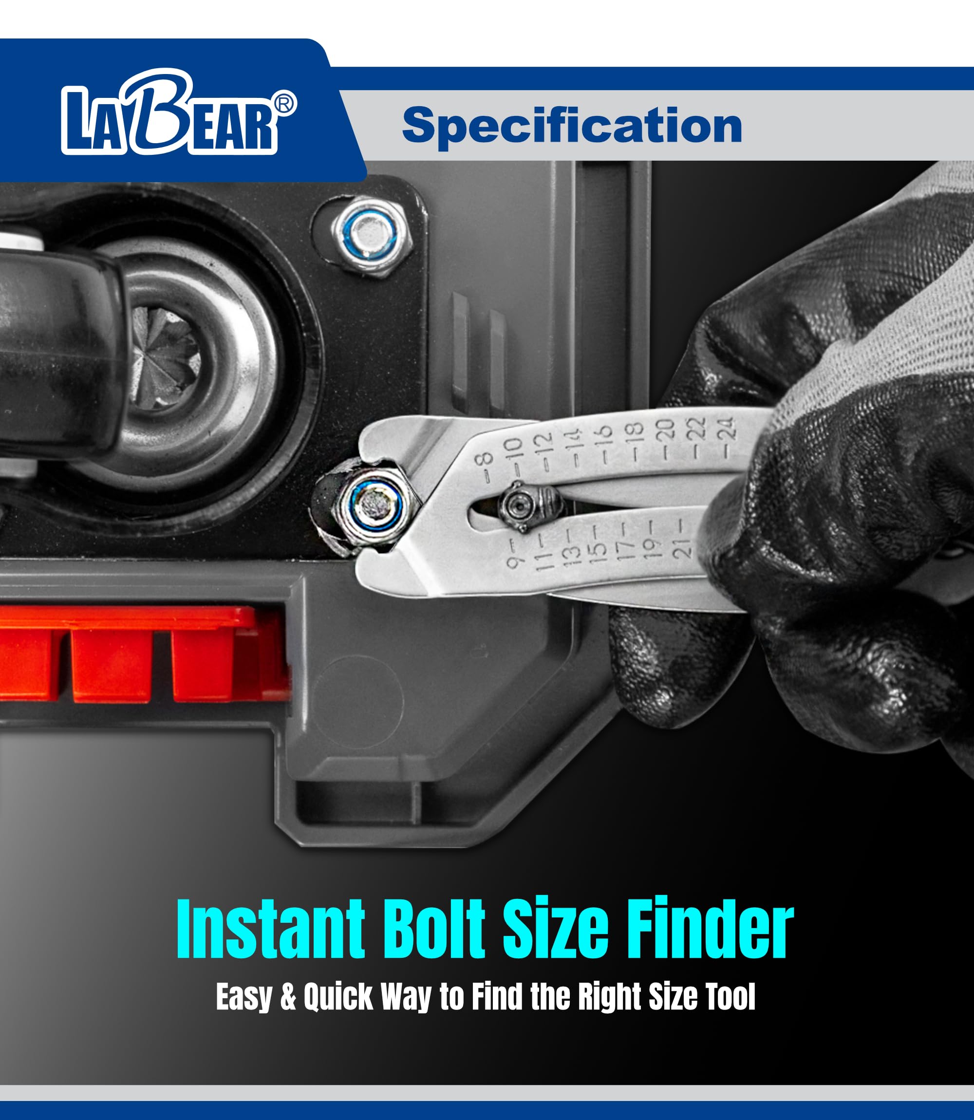 Moxufan Portable Thread Size Checker,Keychain Precision Thread Ruler Precise Nut And Bolt,Thread