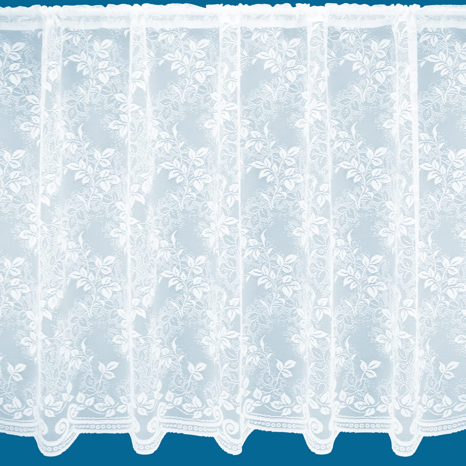 Netcurtainsuk White Raquel Floral Pattern Net Curtains In - Sold By The Metre (Drop: 183Cm (72'')) (Raquelnet01)