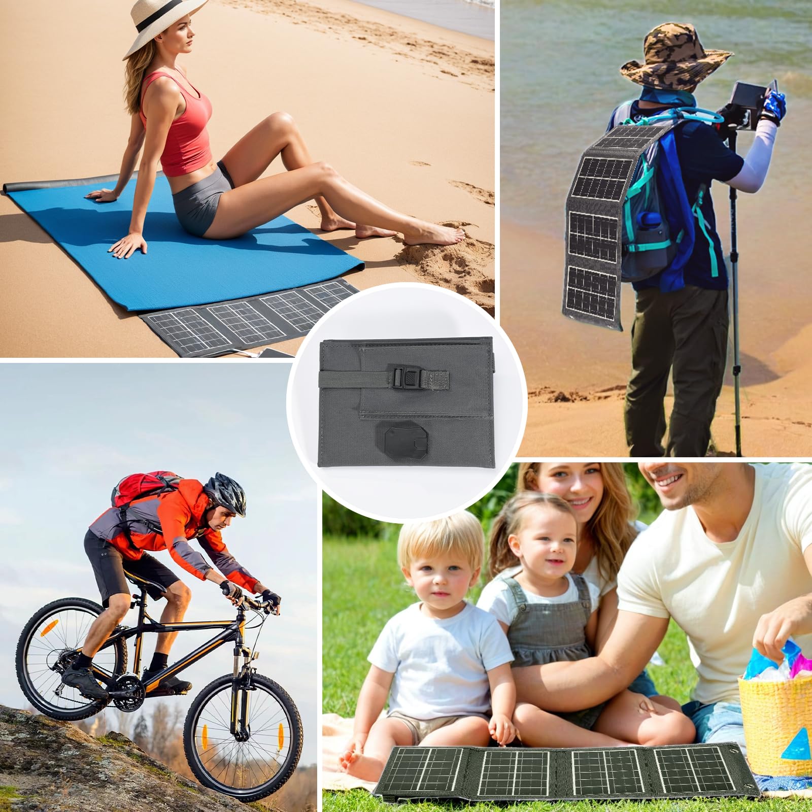 Pannello solare portatile da 30W, caricatore pieghevole per con USB-A, impermeabile IP67, pannello solare monocristallino, per campeggio