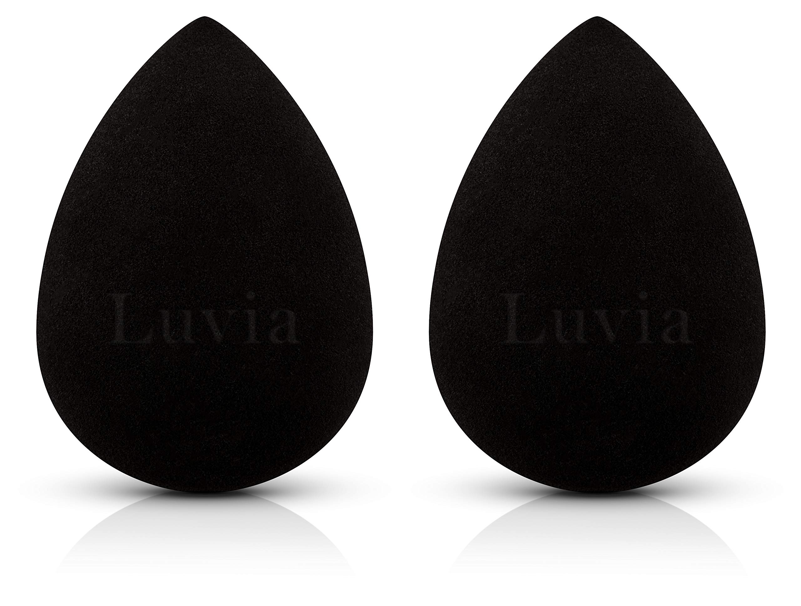 Make-up Pinselset Luvia, Prime Vegan Pro - Black & Luvia Beauty Blender Schwamm Set - Make-Up Ei - Extra Softer Blending Sponge - Kosmetik Applikator Schwämmchen