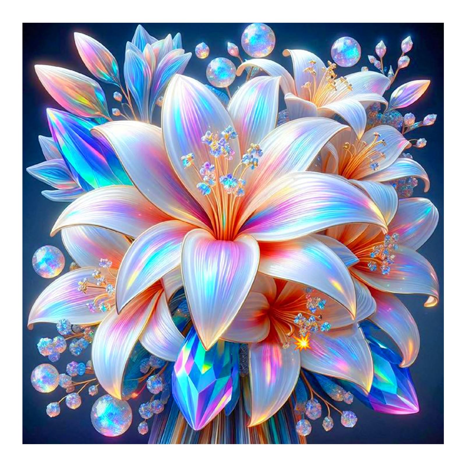 AMORARS Diamond Painting Kits for Adults Flower – 5D Diamond Art Kit for Beginners, DIY Dot Full Drill Round Gem Art Painting Craft, Home Wall Decor Gift,12x12inch