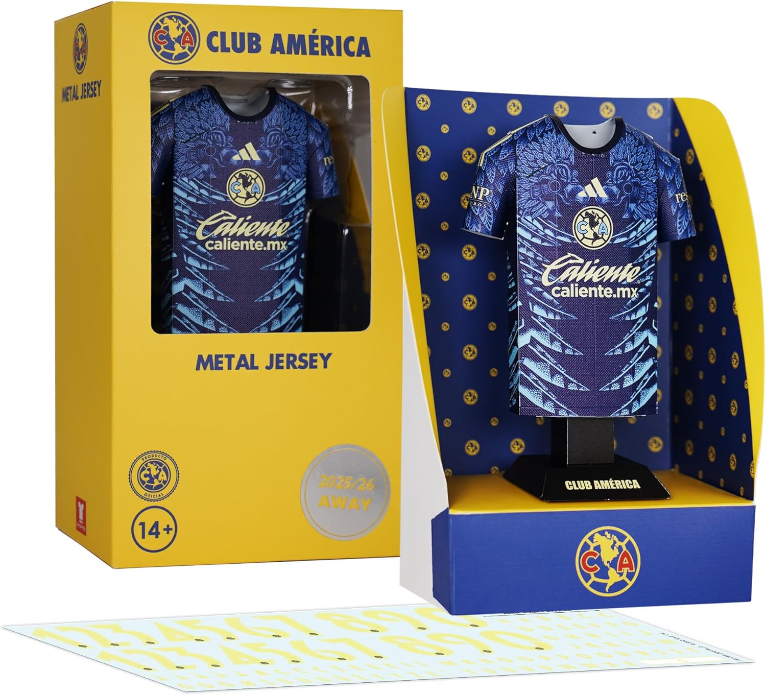 Club America Jersey Shaped Alloy Metal Desk Display Stand – Official Men’s Soccer Team Collectible Model (25/26 Away)