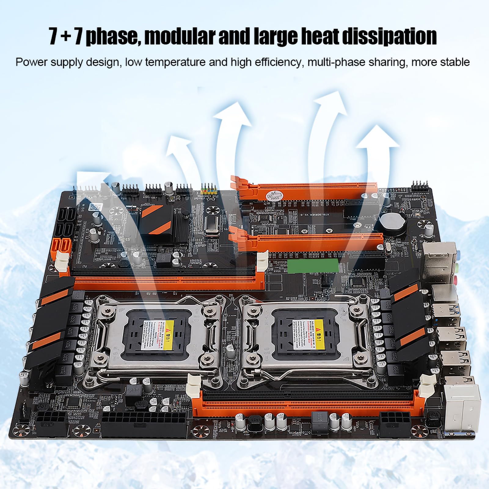 Wendry Carte mère de bureau, 2 x USB 3.0/Gigabit LAN X79, mémoire DDR3 à quatre canaux, avec câble SATA (double prise)