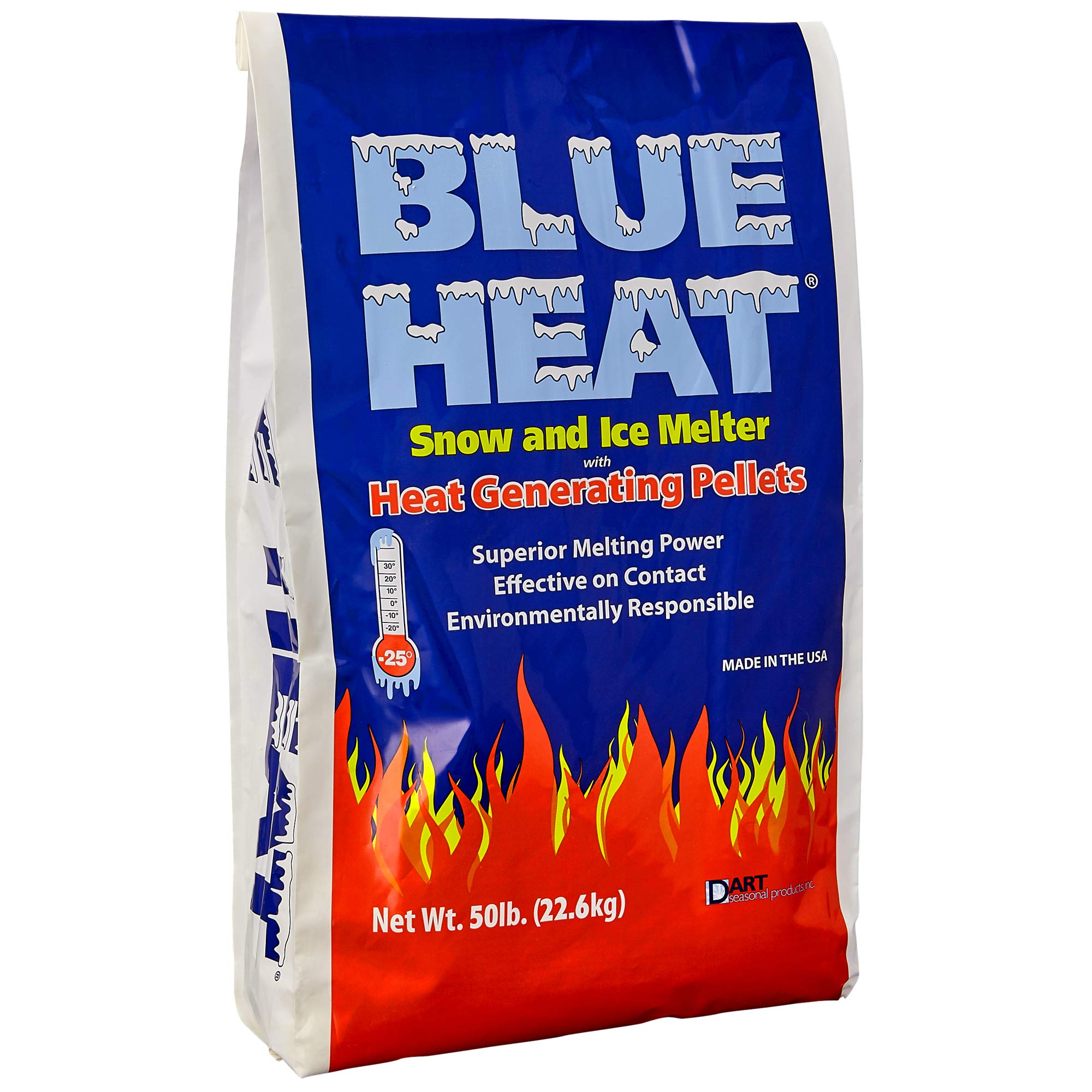 Blue Heat Calcium Blend Professional Grade Ice Melt, Negative 25-Degree Effectiveness, Melter, 50-Pound