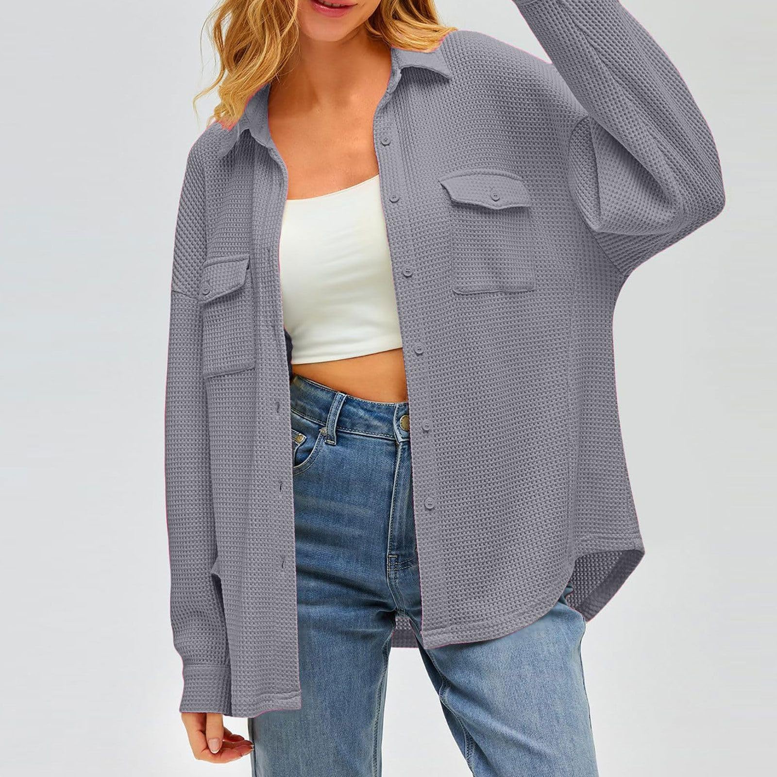 Genérico Camisa Mujer Tallas Grandes T Shirt Cómoda Blusa Sueltas Holgado Túnica Informal Top Transpirable Casual Blusas De Elegantes Camiseta Slim Fit Camisas