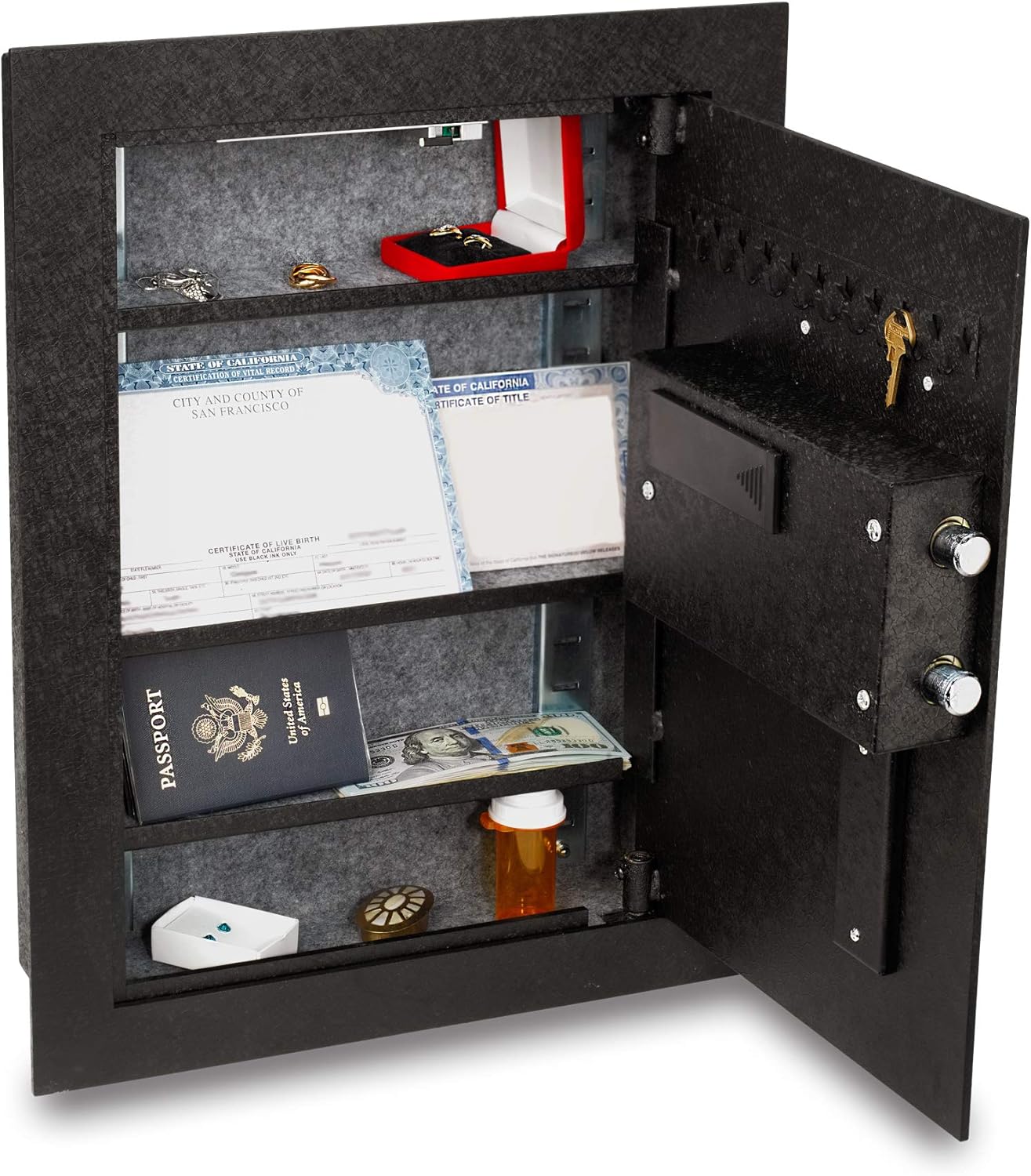 Viking Security Safe VS-52BLX Biometric Fingerprint Hidden Wall Safe : Sports & Outdoors