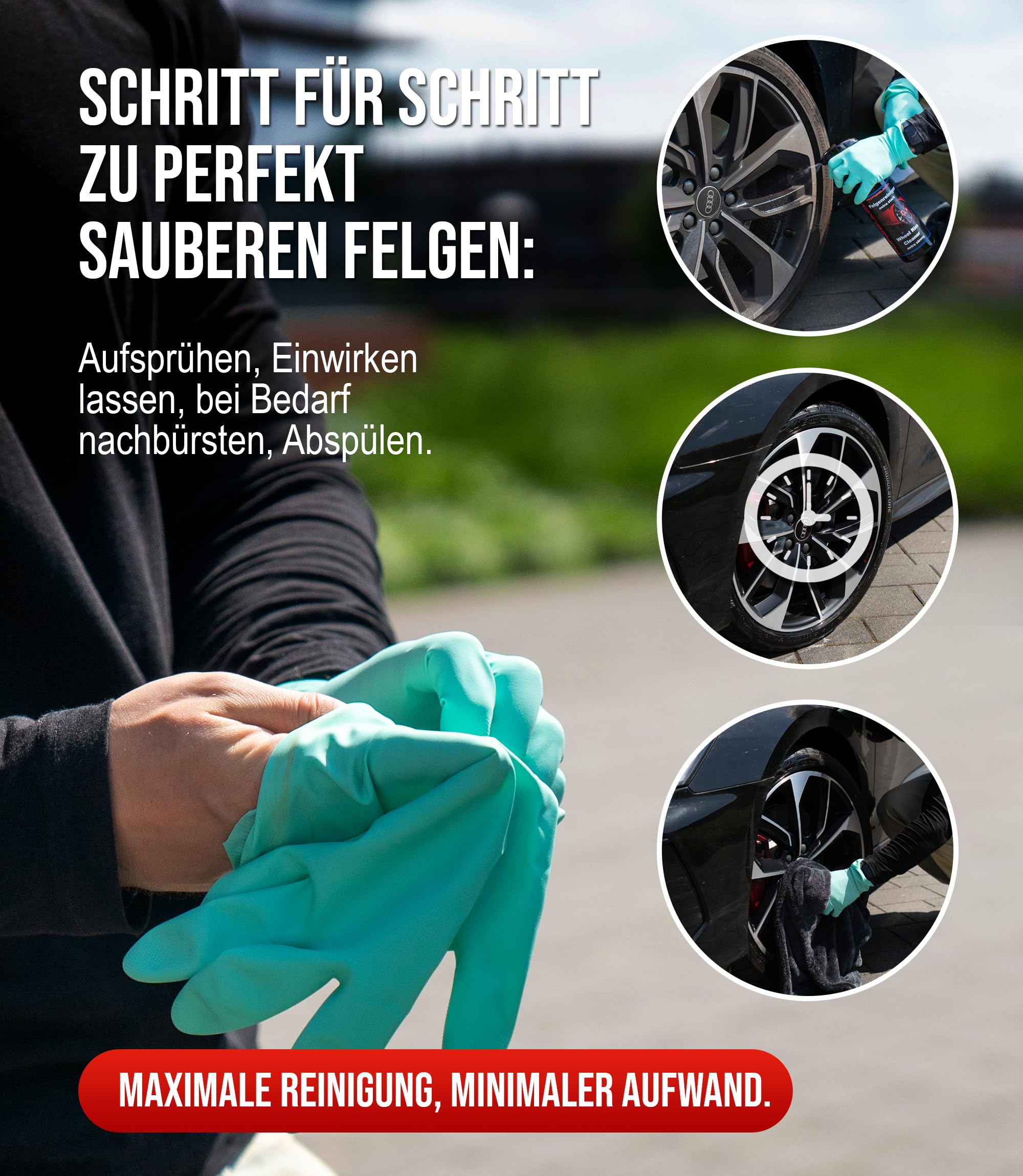 Felgenreiniger extra stark 5 Liter für Auto & Motorrad - Felgenpflege-Reinigungsmittel sehr stark & materialschonend - Vom Hersteller aus Deutschland