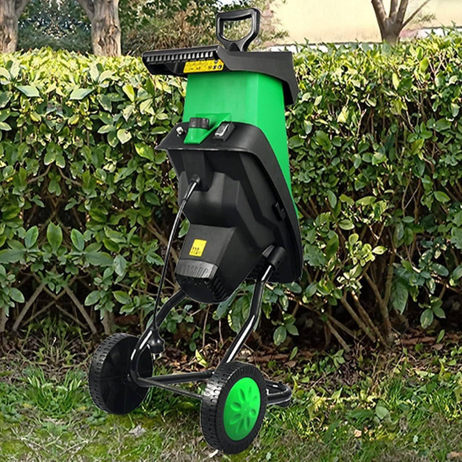 Trituradora De Madera para Jardín, Trituradora De Compost Y Hojas con Ruedas, Bolsa De Almacenamiento De 50 L, 4500 RPM, para Limpieza De Jardines Y Compostaje