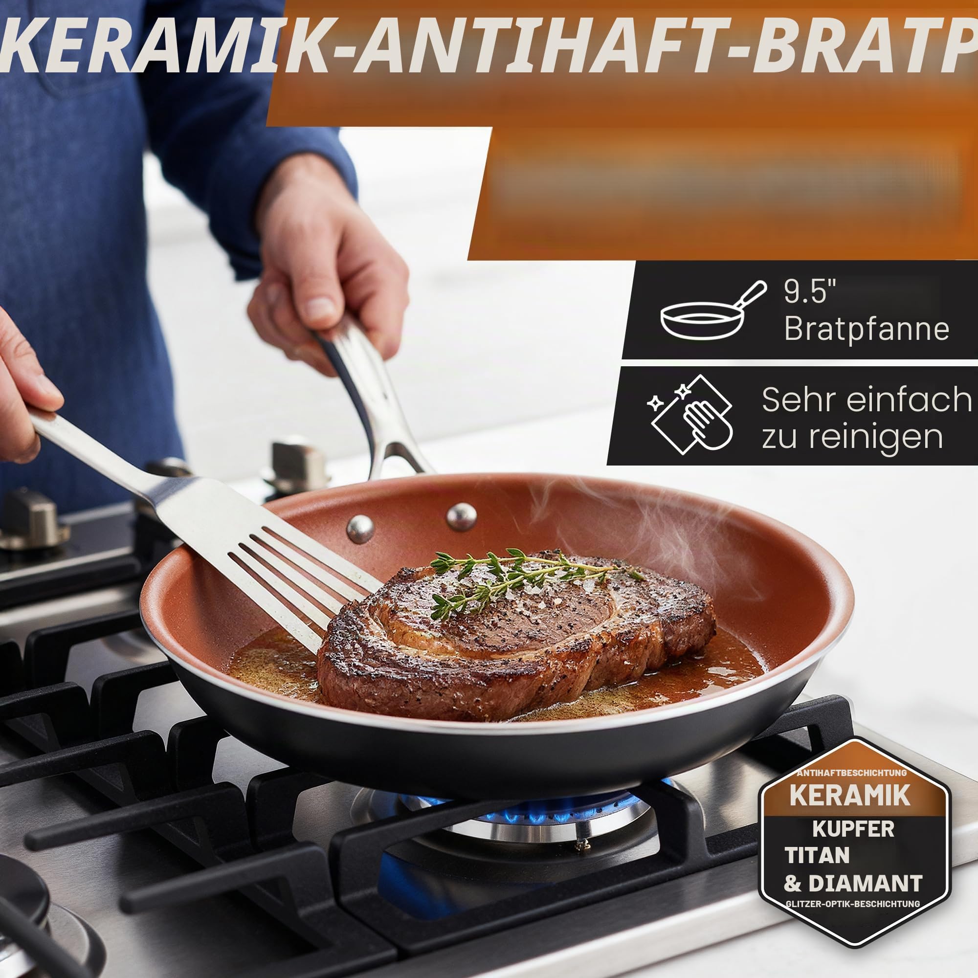 GOTHAM STEEL Stahl 20 stück All in one küche kochgeschirr + bakeware Set mit nonstick Durable keramikbeschichtung 20-teiliges Set Kupfer