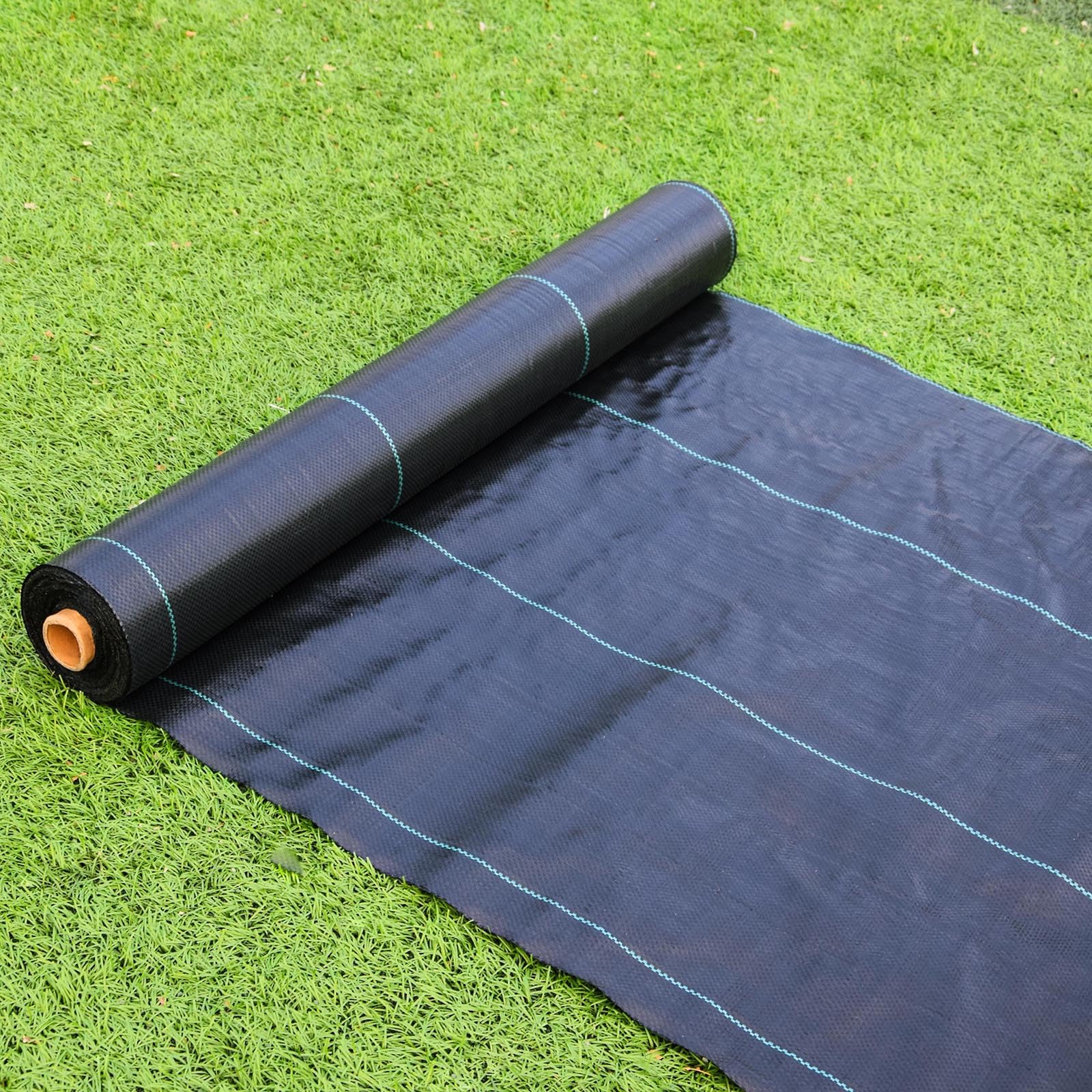 Barrera de malezas de 3.5 onzas, tela resistente para control de malezas, para jardín, invernadero, camino, huerto, fácil de instalar
