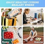 Pure Future 20-Piece Set (10-Pack) Borosilicate Glass Food Storage Containers with Upgraded Detachable Locking Lids - Airtight Leak Proof Meal Prep Lunch Boxes, Oven/Microwave Safe