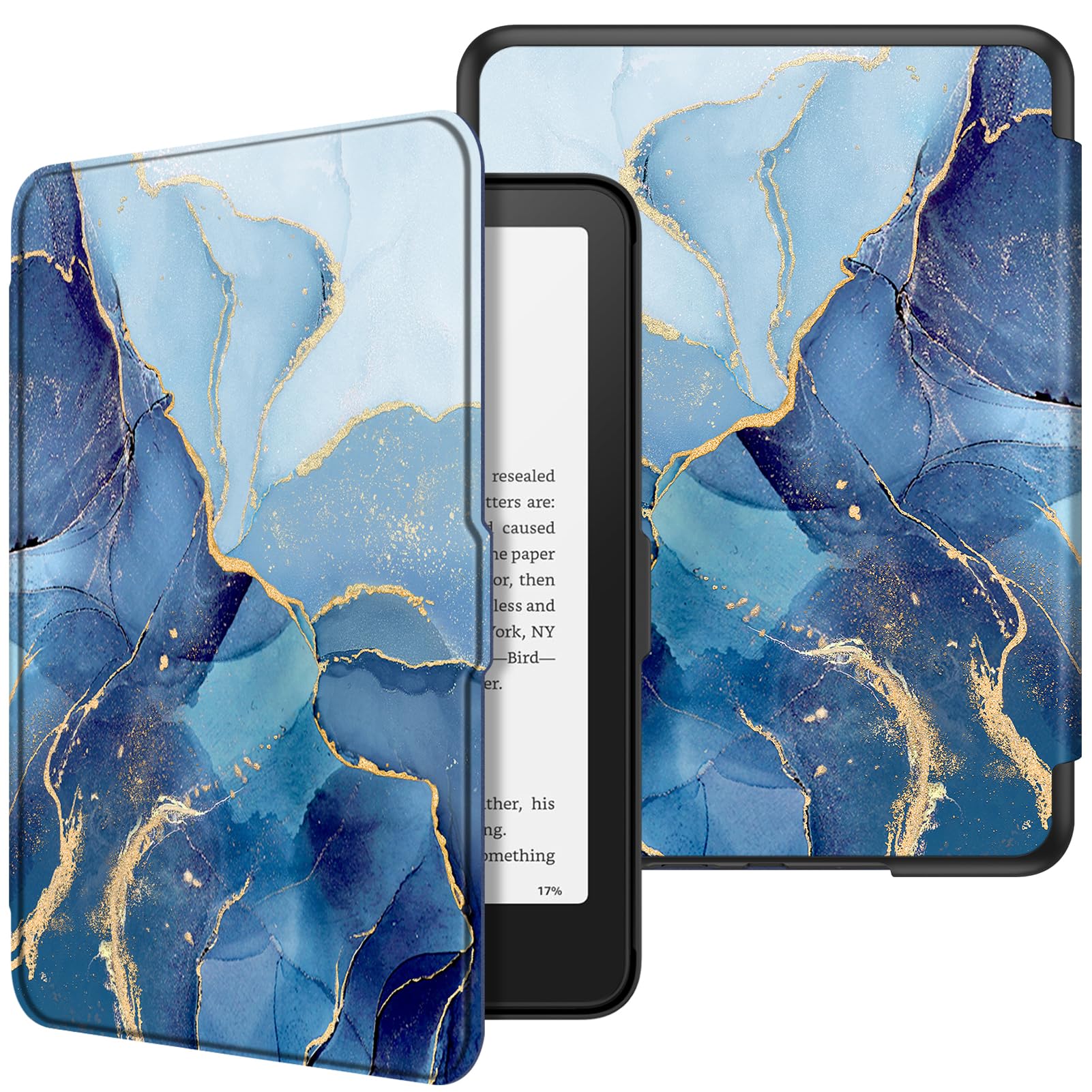 Fintie Case for 7" All-New Kindle Paperwhite (12th Generation, 2024) and Kindle Colorsoft Signature Edition - Slim Lightweight Shell PU Leather Protective Cover with Auto Sleep/Wake, Ocean Marble-image-29