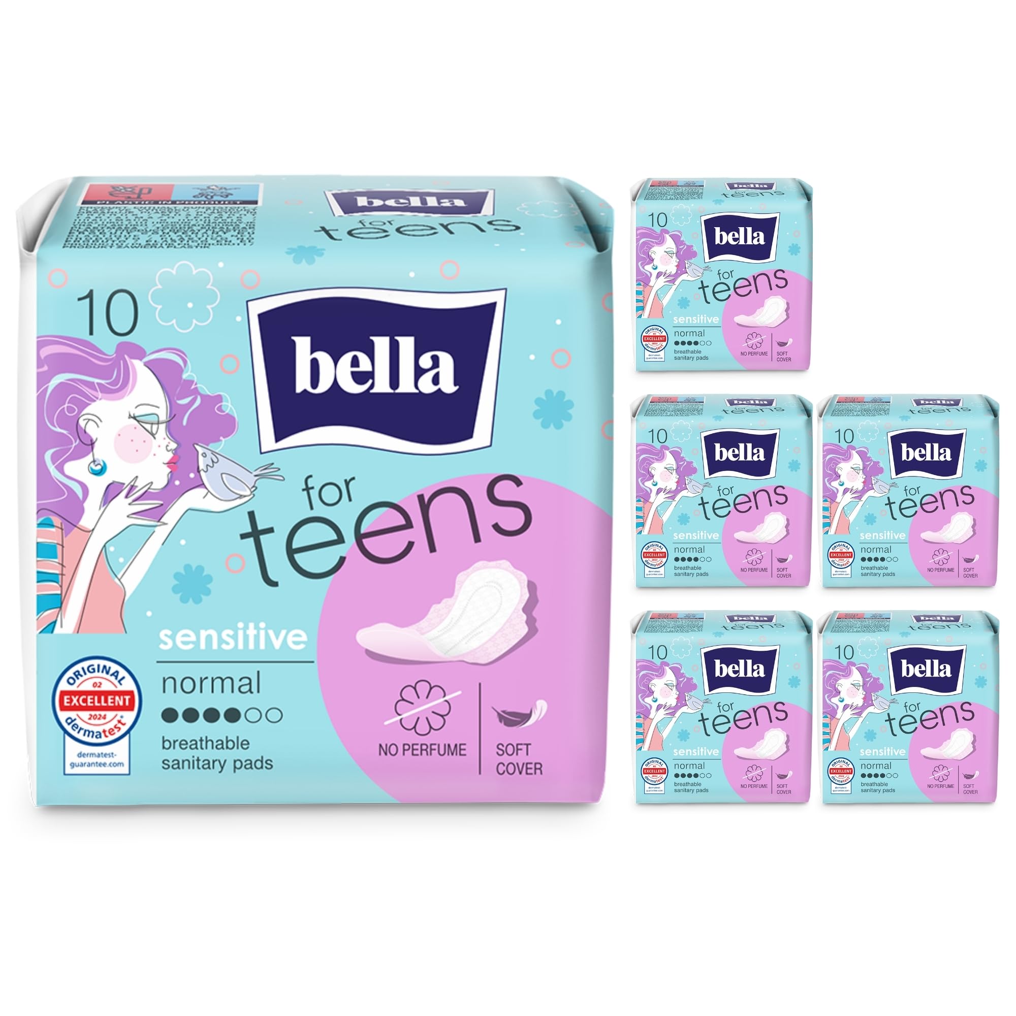 Bella for Teens, Ultra Sensitive Sanitary Towels (6 x Pack of 10)