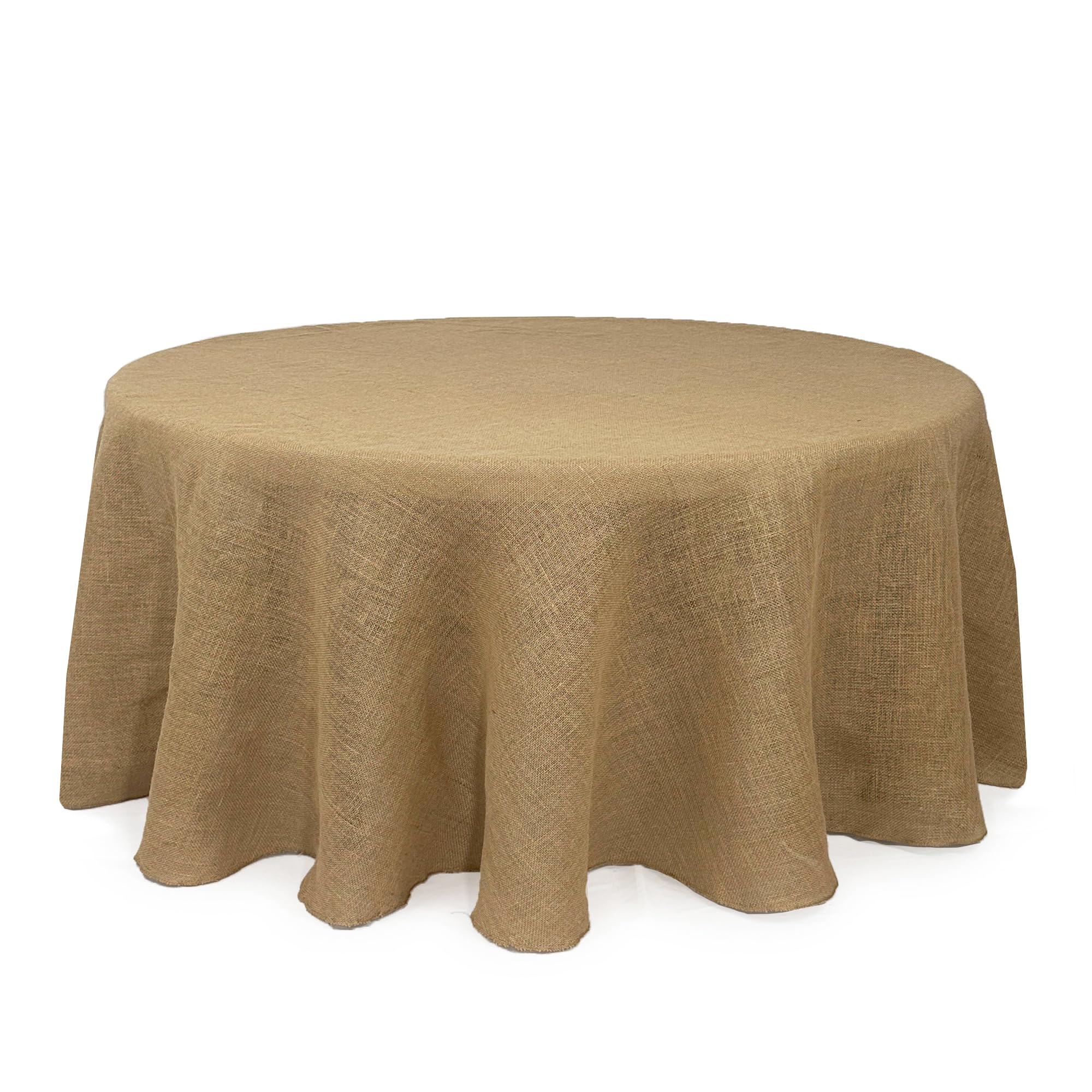 Your Chair Covers - 120 Inch Round Rustic Jute Natural Burlap Tablecloth for Wedding Party Kitchen Home