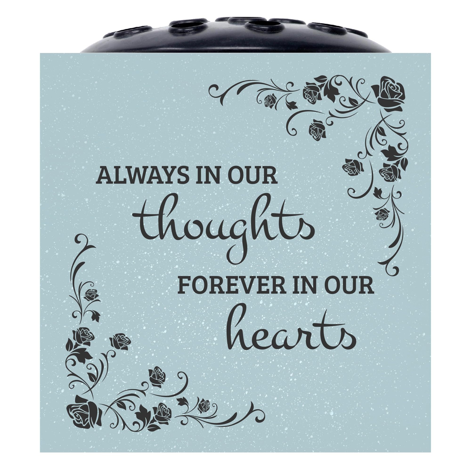 Grey Always In Our Thoughts Forever in Our Hearts Rose Memorial Graveside Flower Bowl Vase Pot