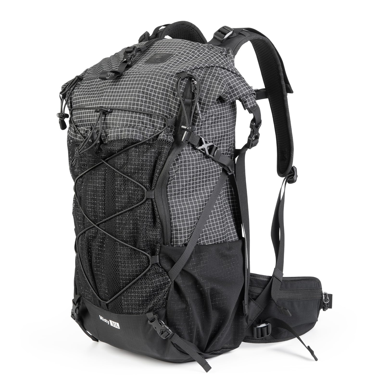 Wanderrucksack 35L Unisex,Trekkingrucksack Ultraleicht Robust | Reiserucksack Kratzfest mit Hüftgurt und Trinkschlauch-Port Rucksack für Wandern Camping Hiking Outdoor Schwarz