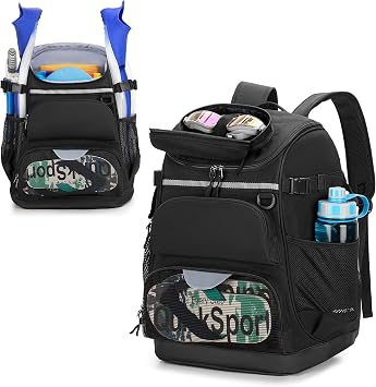 GOBUROS Swim Backpack with Separate Shoe Space, Swim Gear Bag for Swimming Pool, Beach, Swimming Athlete Sports Backpack for Men and Women, Black