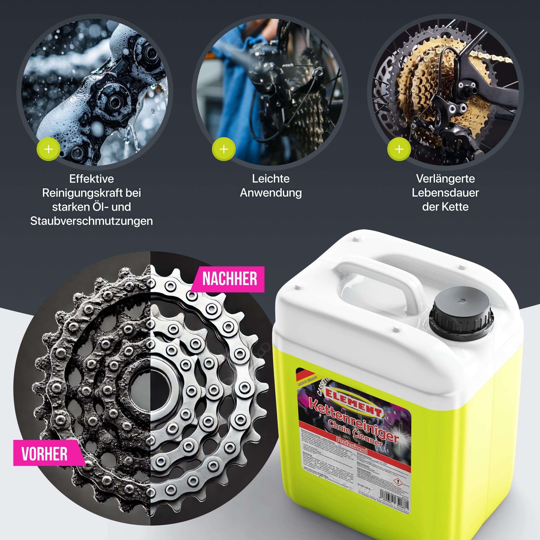| Kettenreiniger für Ihr Fahrrad | 5 Liter Kanister | Antriebsentfetter | Fahrradkette | Ideale Kettenpflege | Chain Cleaner | Degreaser | Fahrradkettenreiniger | Antriebsreiniger |
