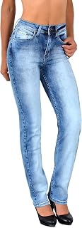 ESRA Women's Straight-Fit Jeans, Trousers, Straight Cut, up to Plus Size G700 44 J7…