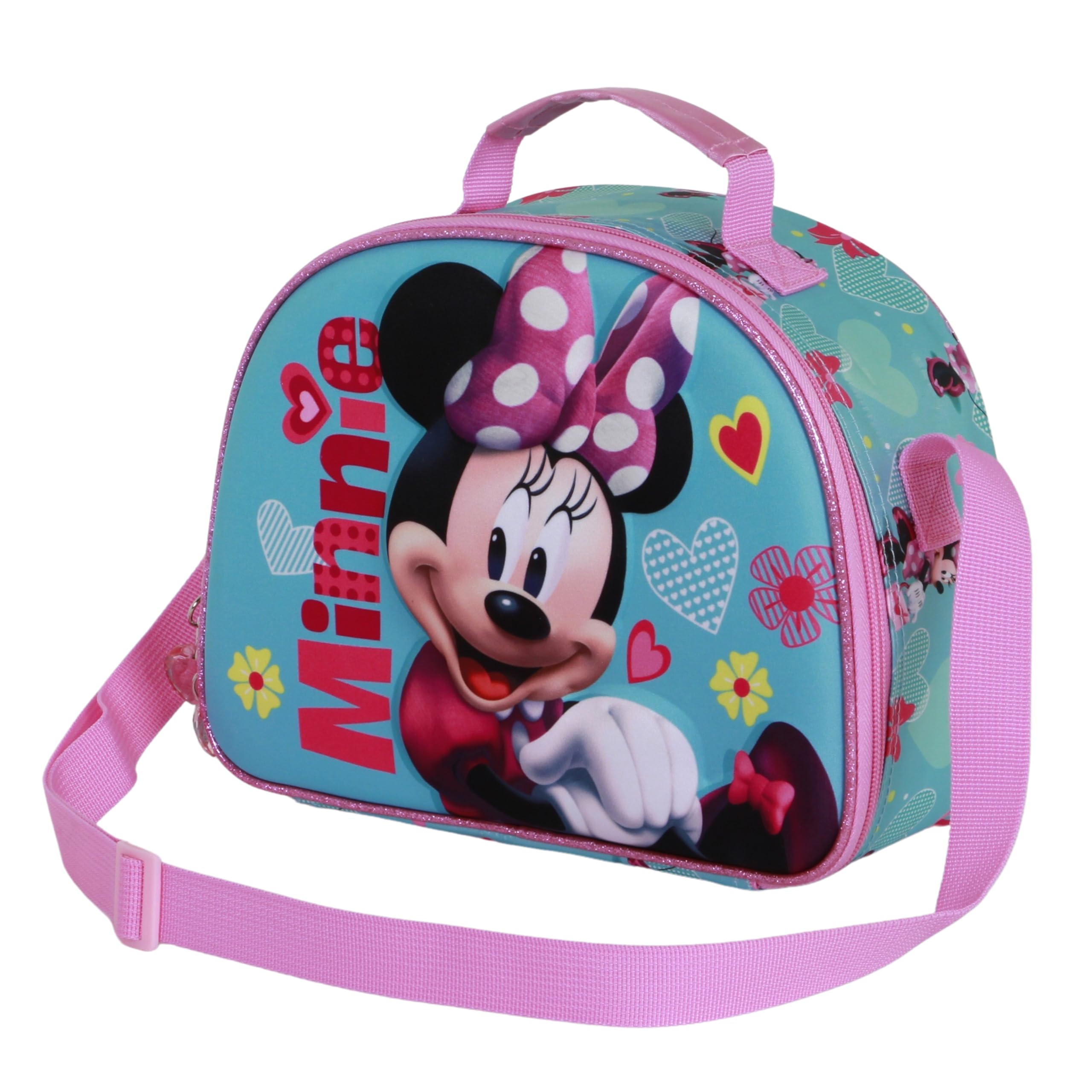 Disney Minnie Mouse Pose-3D Lunch Bag, Pink, 26 x 20 cm