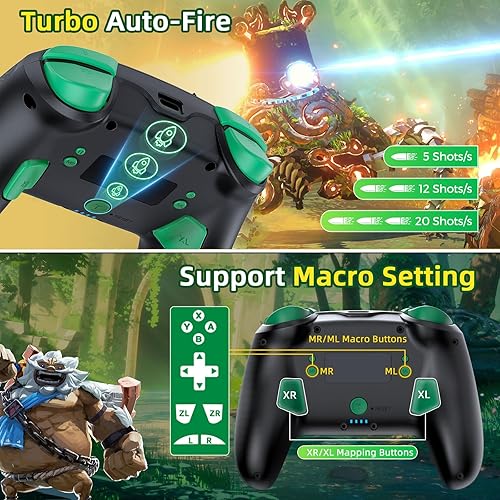 Miniatura 4 de IINE Switch Pro Controller, Wireless Switch Controllers for SwitchLiteOLED, Remote Gamepad Controller with NFC6-Axis GyroRumbleTurboMacro Functions