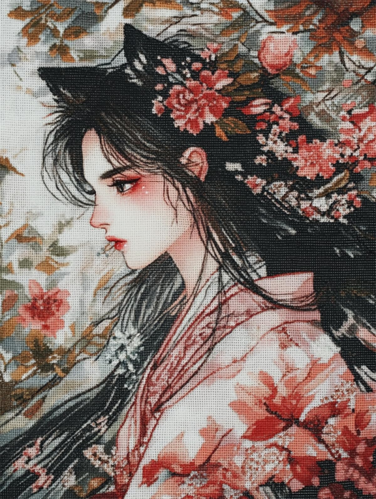 Kit De Bordado De Cuentas Para Hacer Uno Mismo Kit De Bordado De Cuentas Para Niñas Japonesas Kit De Bordado De Cuentas Para Manualidades Con Flores De Fantasía Kit De Manualidades Con Cuen 40x50cm