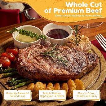OCEANZEN USDA Prime NY Strip Steak, Hand-Cut & Aged, 10oz, 8 Pack, Frozen | Rich marbling and bold flavoraged for tenderness,perfect for grilling and gourmet dining, steakhouse-quality cut that satis