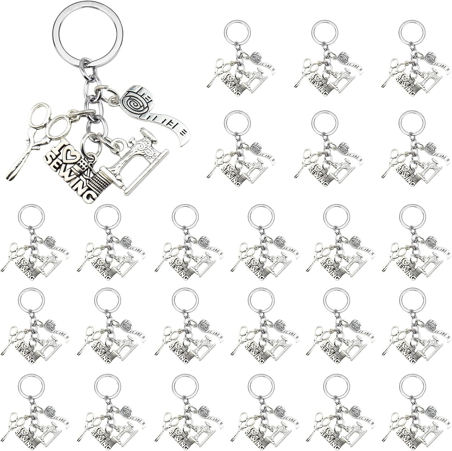 iMagitek 20 Pcs Sewing Keychains Quilting Keychain Gifts for Quilter Sewing Appreciation Gifts for Costume Designer Quilters Seamstress Mom Grandma