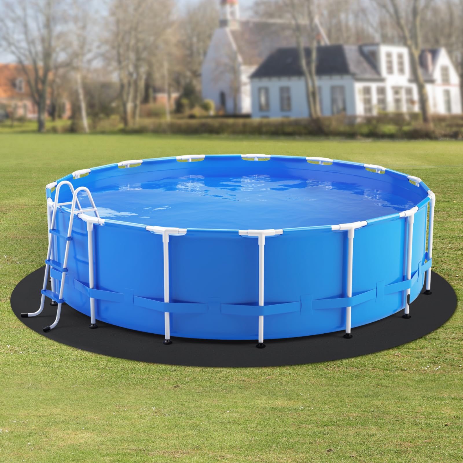 VEVOR runde Poolunterlage, 5,5 m, Bodenplane für oberirdische Schwimmbecken, extra Dicke Bodenschutzplane, Poolmatte aus Geotextilmaterial, verlängert die Lebensdauer der Folie