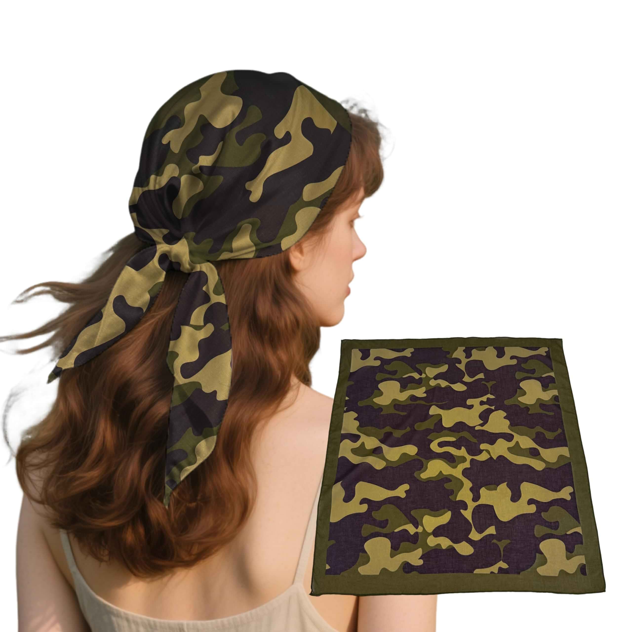 HankieWorld Bandana Single Pack Soft Thin 27 inch Cotton Paisley Extra Large Headwear