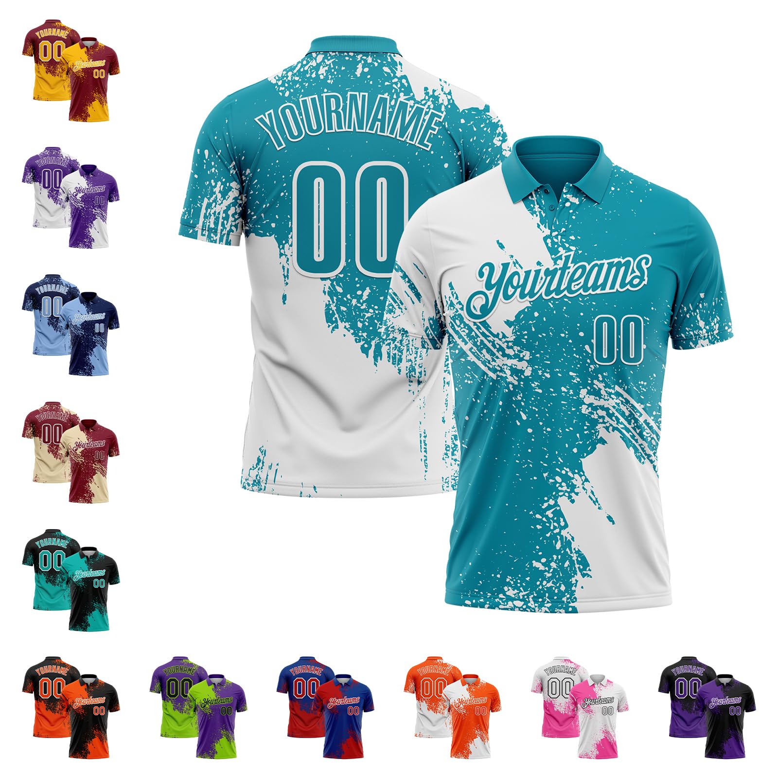 Custom Golf Bowling Polo Shirts Personalized Brush Style Tennis Jerseys Casual Business Work Uniforms for Adult Youth