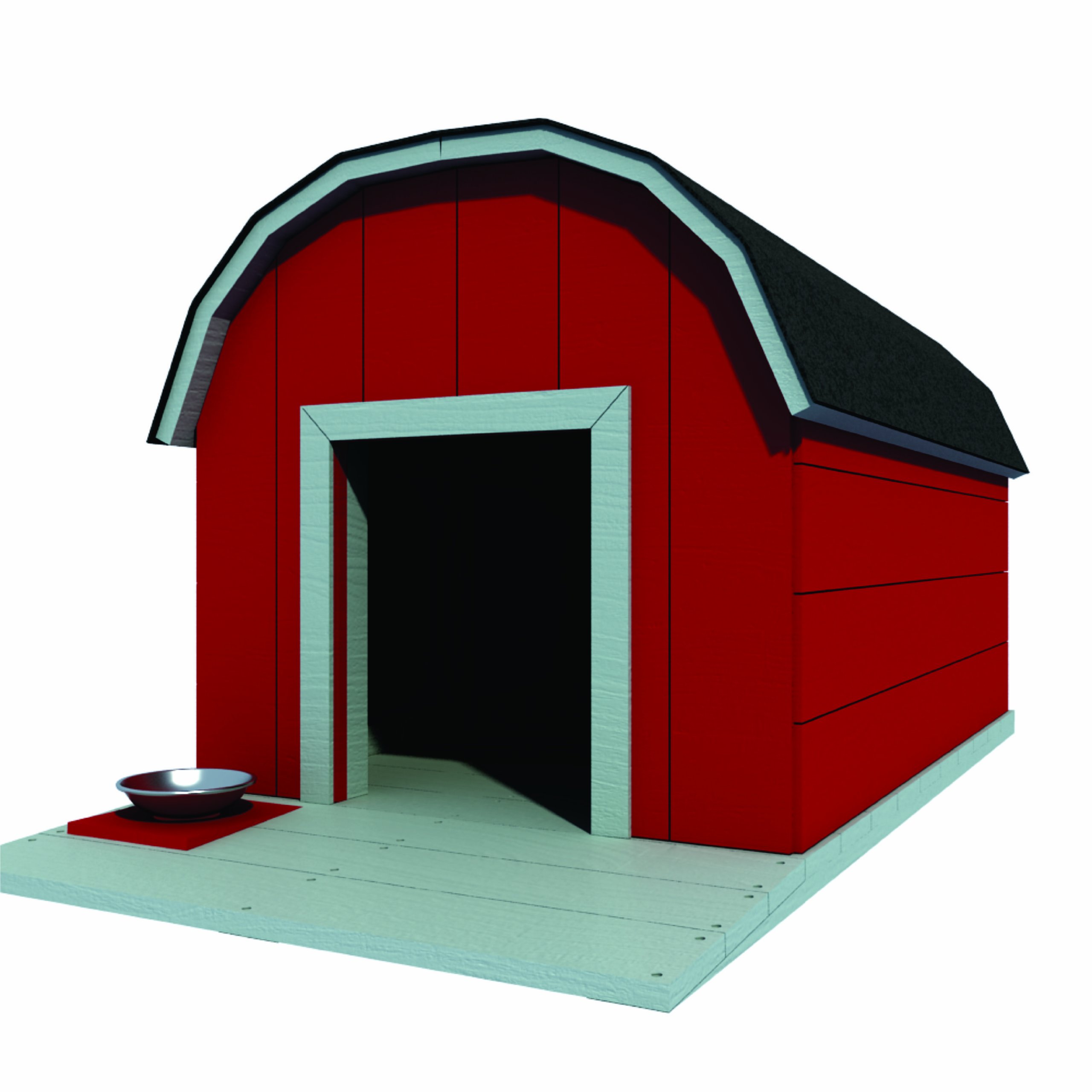 30" x 36" Dog House Plans - Gambrel Roof - Pet Size To 60 lbs - Med. Dog - 11