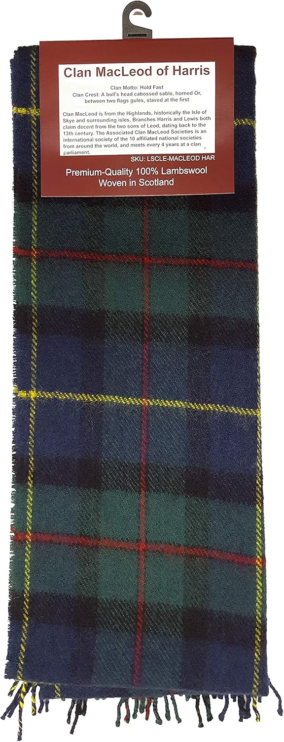 MacLeod of Harris Tartan Lambswool Scarf-Made in Scotland