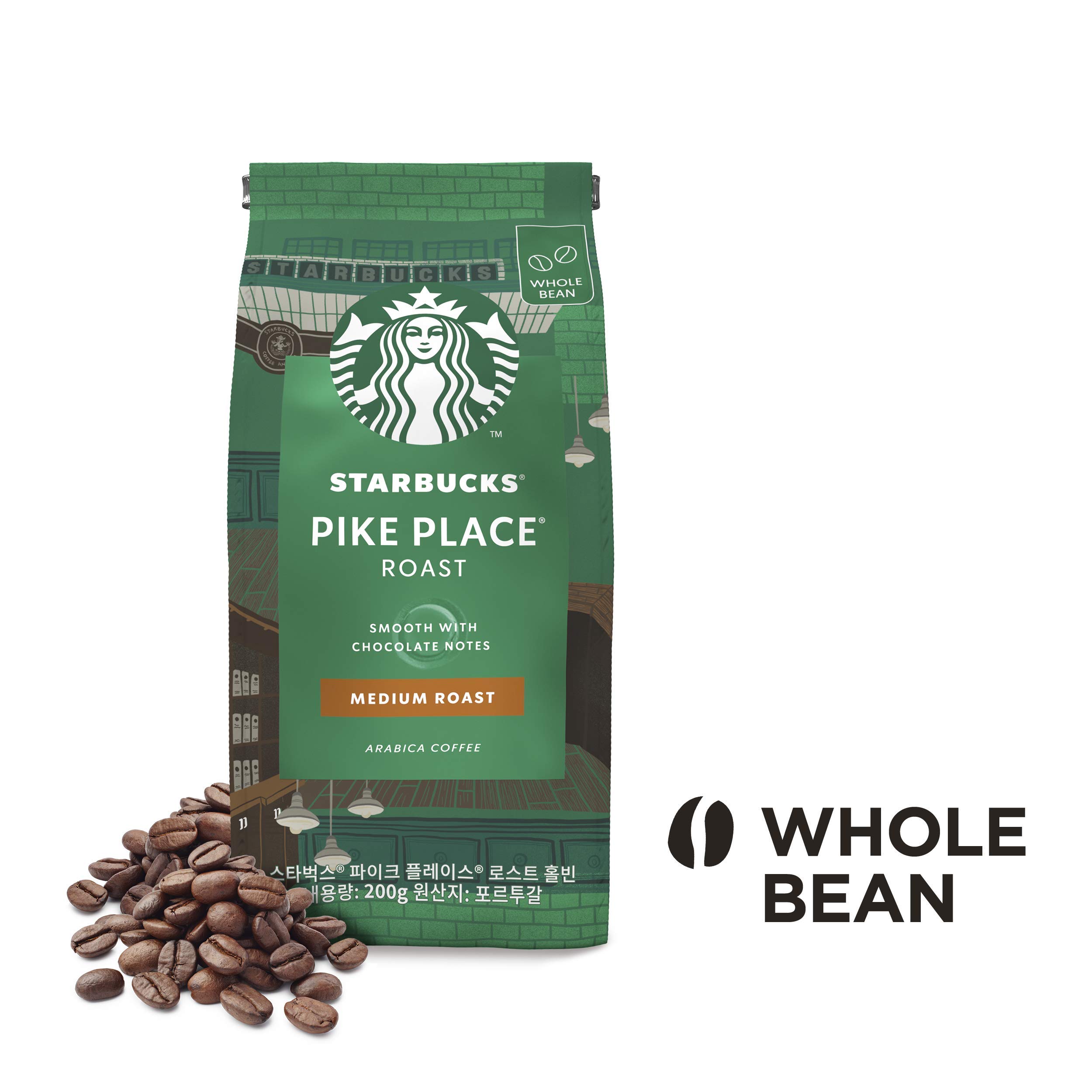 STARBUCKS Pike Place Roast Ganze Kaffeebohnen, Mittlere Röstung (6 x 200g) & Caffe Verona Filterkaffee, Röstkaffee gemahlen, Dunkle Röstung (6 x 200g)