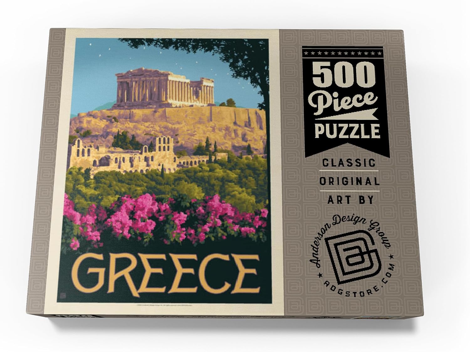 MyPuzzle Greece: The Parthenon, Vintage Poster - Premium 500 Piece Jigsaw Puzzle for Adults