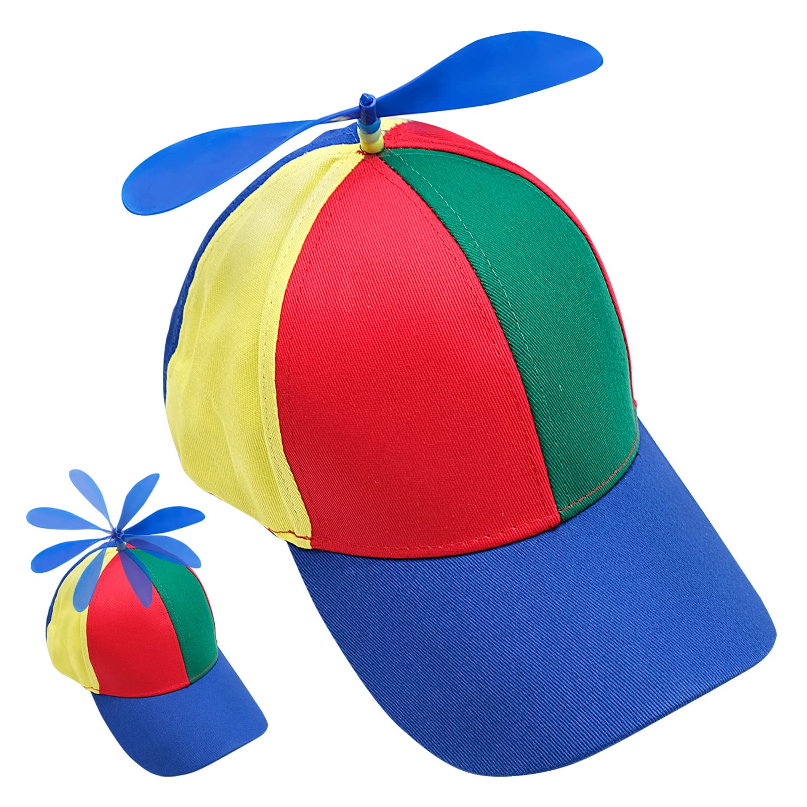 Propeller Hat Funny Helicopter Cap For Kids Detachable Rainbow