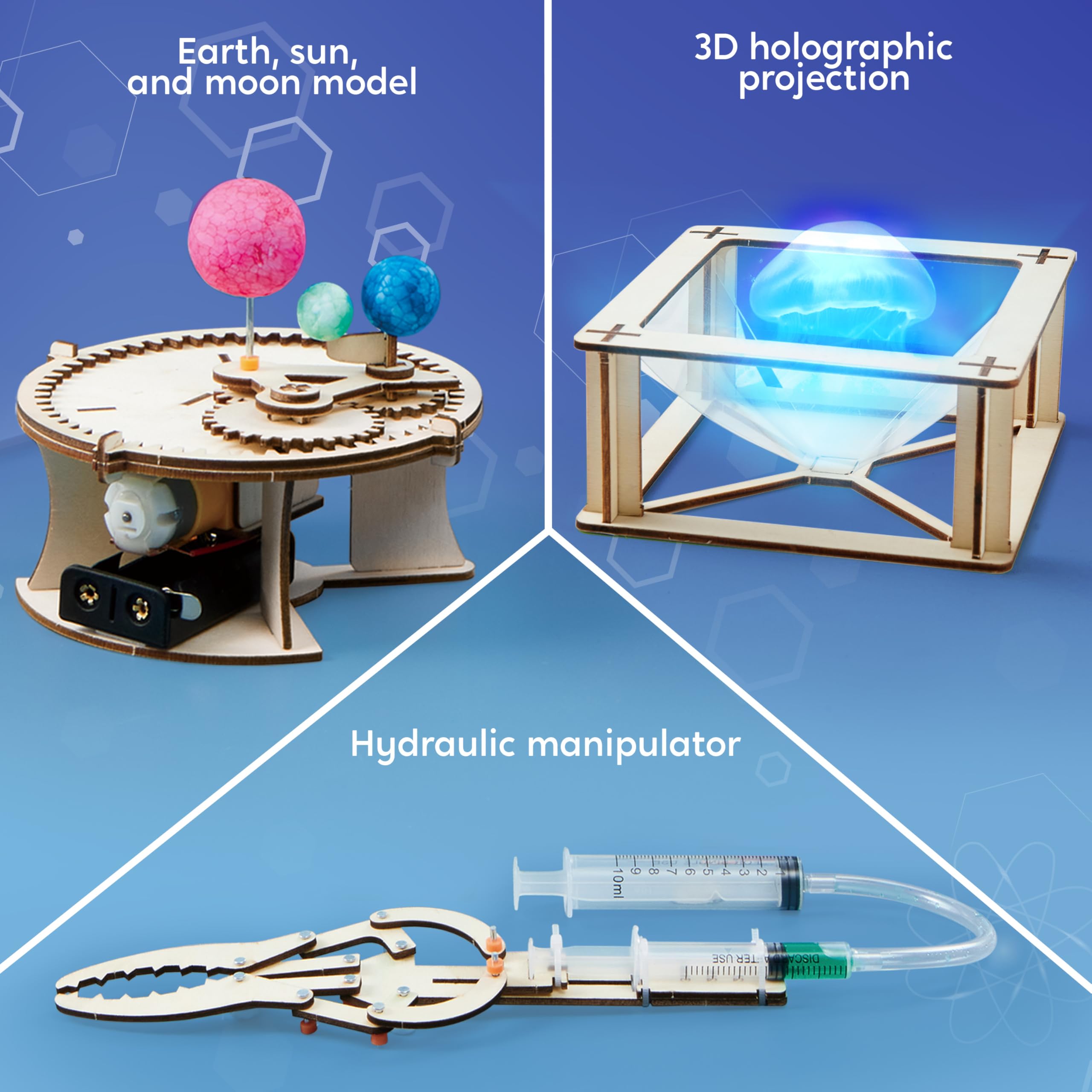 Klever Kits Science Building Toys 6 Projects- Make Your Wooden Motor Machines- Learning Crafts and STEM Activities for Kids Aged 8 9 10 + DIY Race Car & Star Nightlights - Image 3