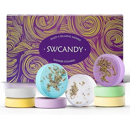 Aromatherapy Shower Steamers Birthday Day Gifts Lavender - Swcandy 8 Pcs Bath Bombs Birthday Gifts for Women, Shower Bombs with Essential Oils, Relaxation Home SPA for Women Who Has Everything