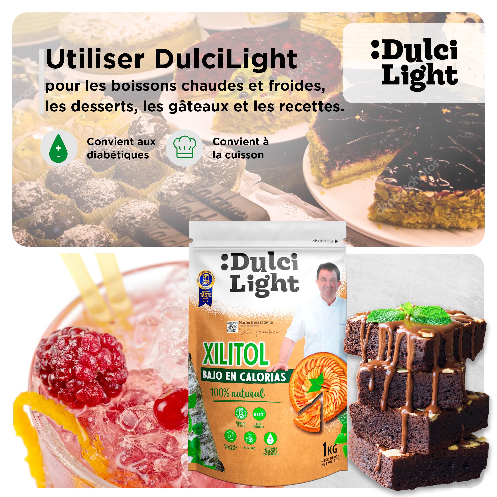 Dulcilight Édulcorant Xylitol Sucre de Bouleau 3kg 100% Saveur Naturelle | Zero Non OGM Keto Végétalien Sans Gluten Calorie Réduites | Sans Sucre pour Diabétiques Pouvoir Édulcorant 1:1