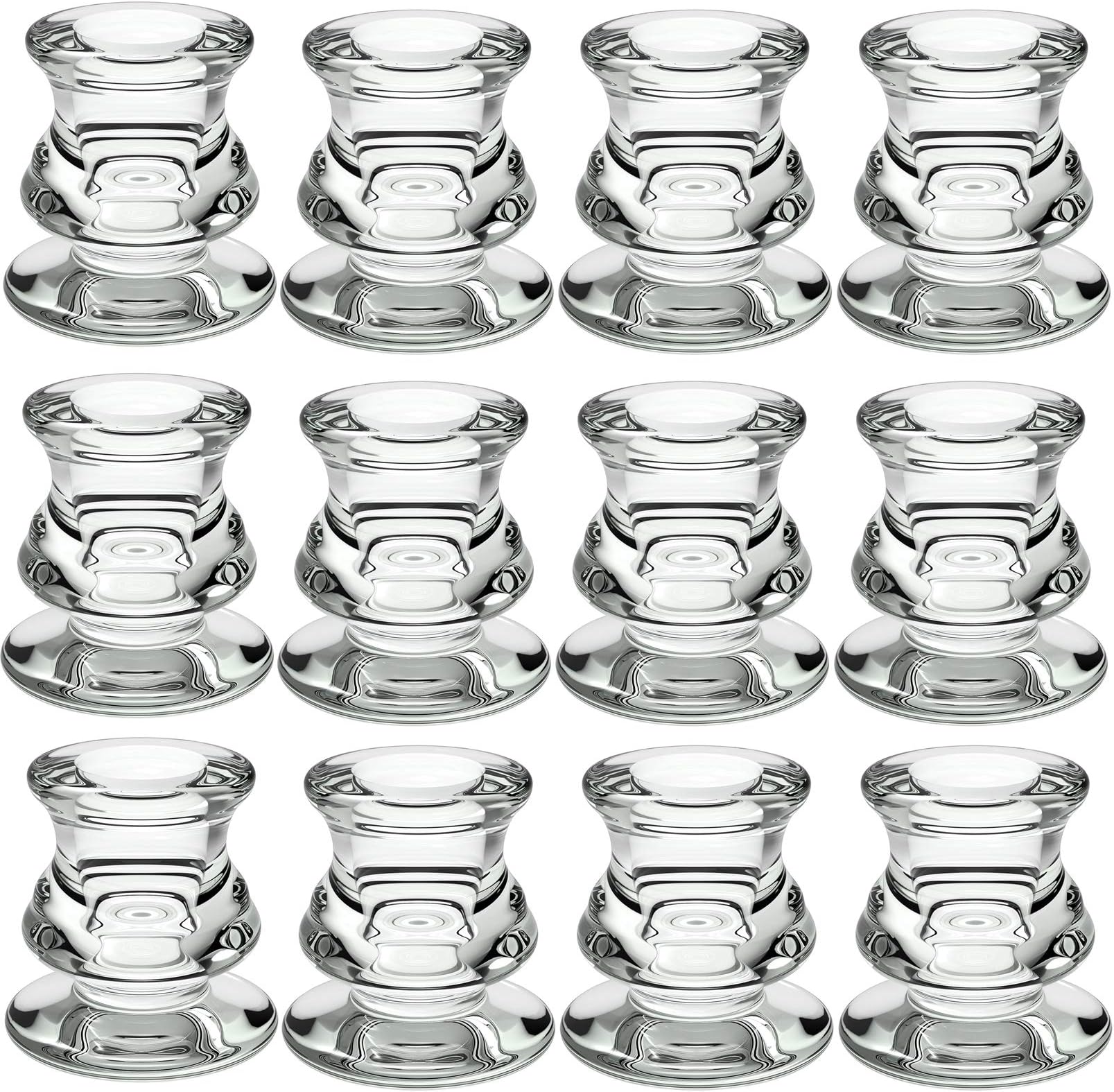 Romadedi Chandelier Bougeoir Verre Decoratif - Lot De 10