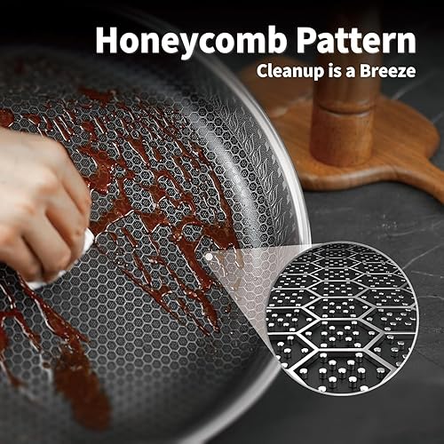 Miniatura 4 de Juego de ollas y sartenes, sartén híbrida antiadherente de 12 pulgadas y olla de 5 cuartos de galón, juego de 3 utensilios de cocina de silicona