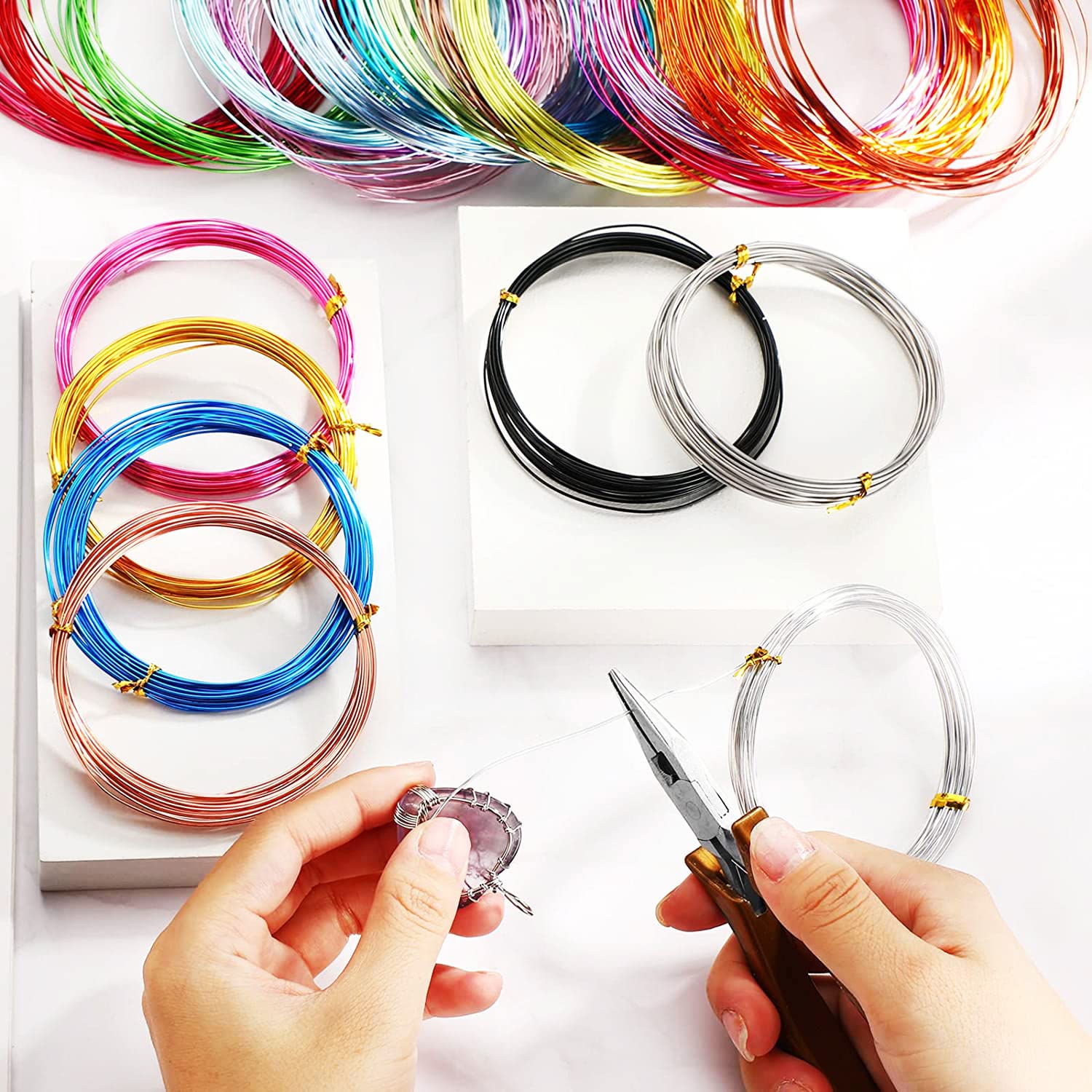 Scultura Modellismo Filo Di Alluminio 2mm X 10m - Nero, Pieghevole Per Artigianato, Gioielli E Decorazioni Filo Alluminio 2,5 Mm Per Tricotin - Foto 9