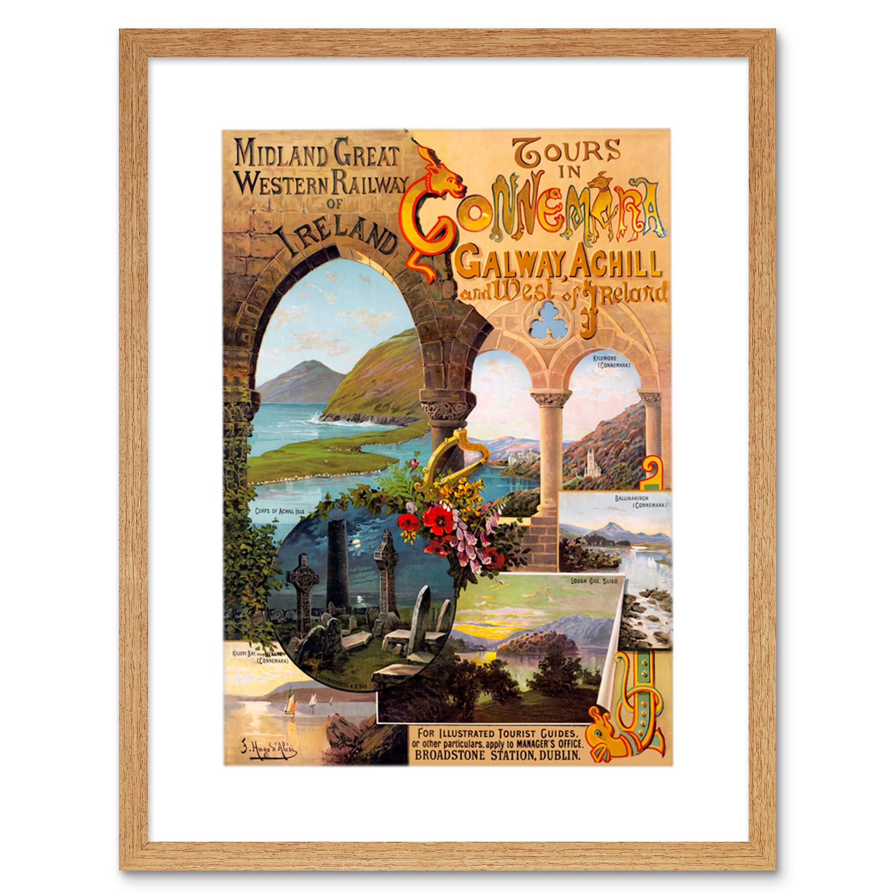 Wee Blue Coo Vintage Travel West Ireland Galway Achill New Picture Framed Wall Art Print