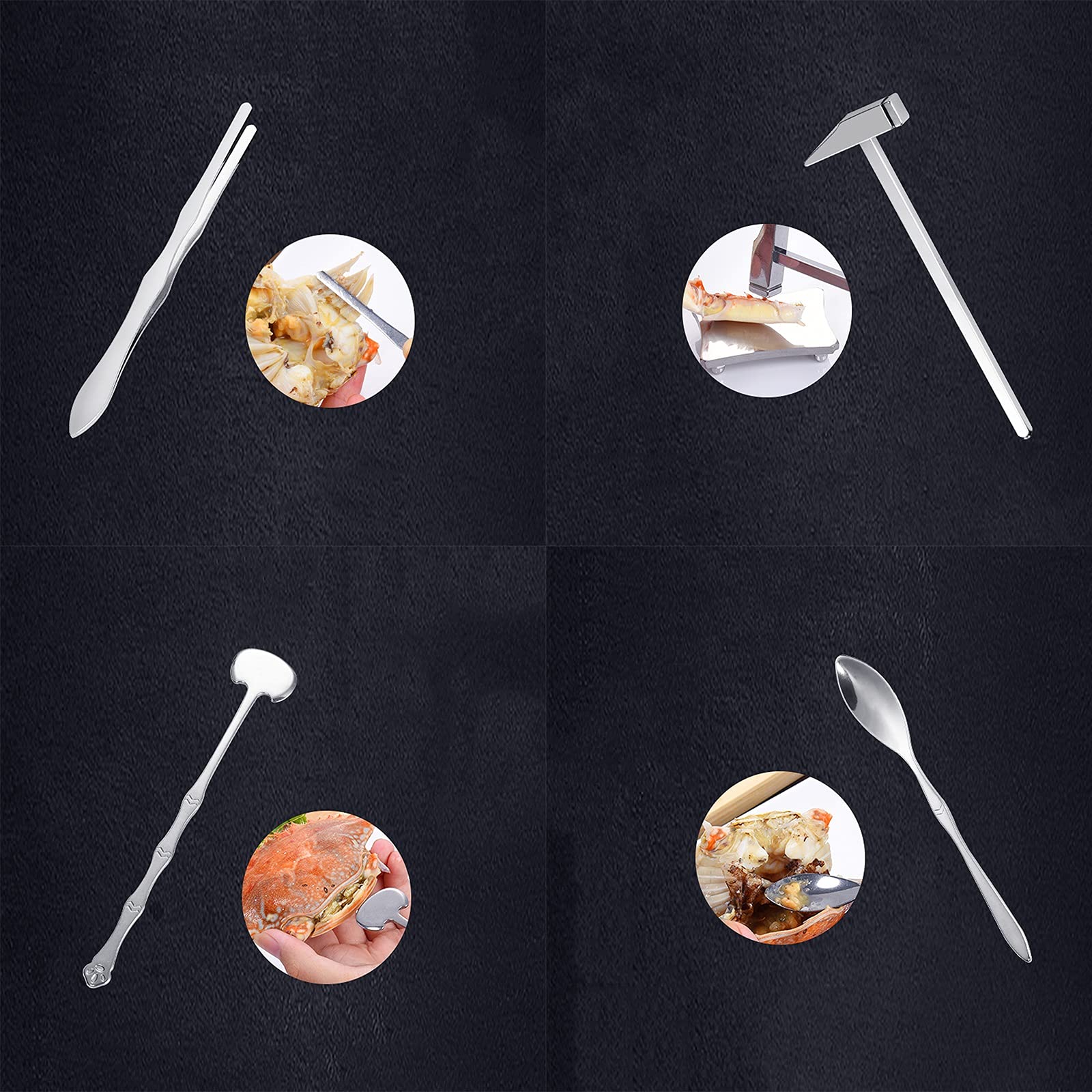 Juego de herramientas para mariscos Juego de herramientas para mariscos con bolsa de almacenamiento Cangrejo Nuez Galletas de langosta Abridor Mariscos Langosta Pierna Desgranadora Kits de cocina Pa