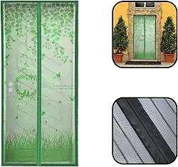 Tela Mosquiteira Magnética Porta 90x215cm Verde FortMesh - Proteção Contra Insetos com Design Moderno e Prático para Ambientes Internos e Externos, Fácil Instalação e Uso