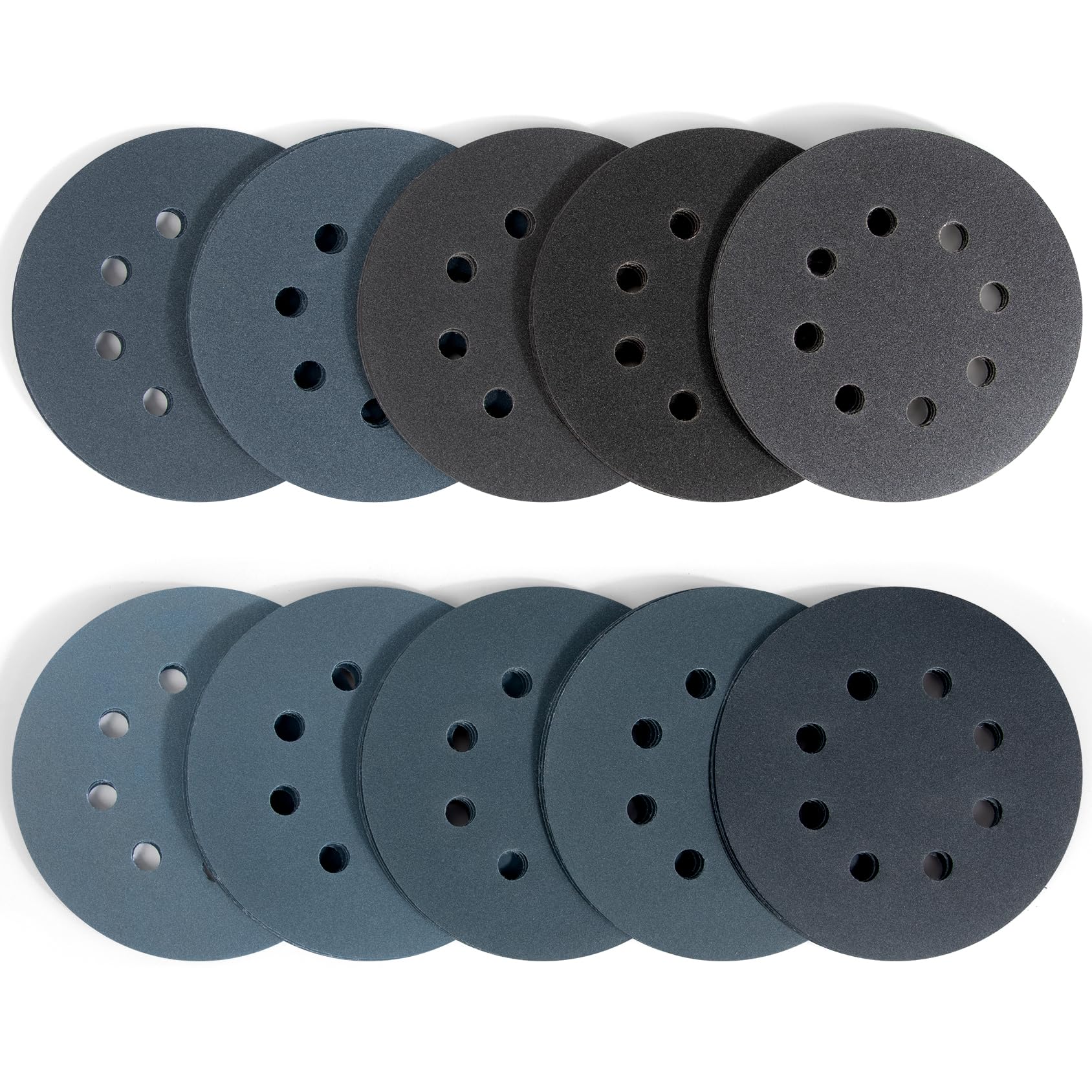 Viaky 40Pcs 125mm Wet Dry Sanding Discs, Hook and Loop Random Orbital Sander 240 320 400 600 800 1000 1200 1500 2000 3000 Grit | Silicon Carbide Sandpaper for Wood, Metal, Furniture & Auto Polishing