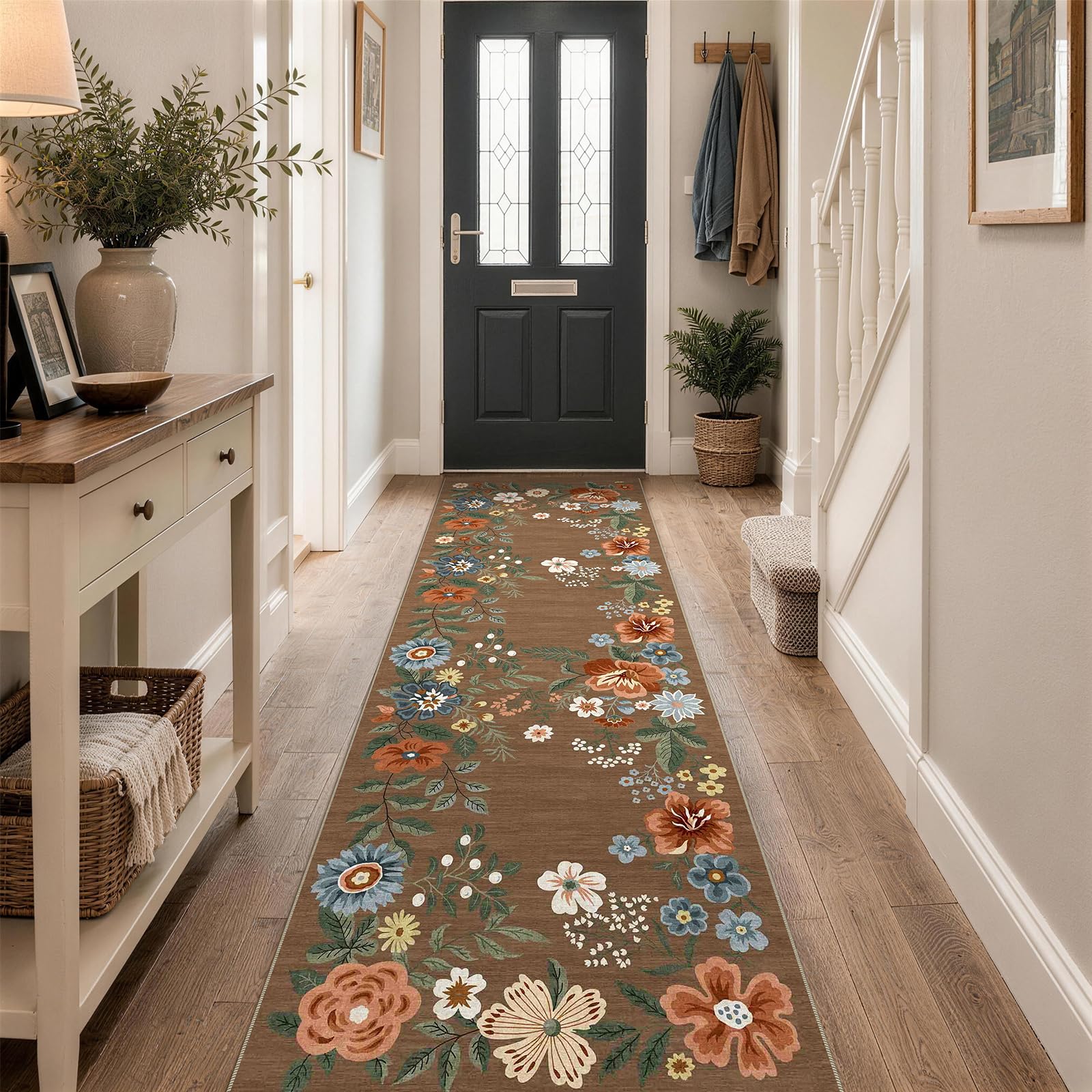 SOANNY Runner Rug, Washable Non Slip Hallway Carpet, 60x180cm, Brown โ image 1