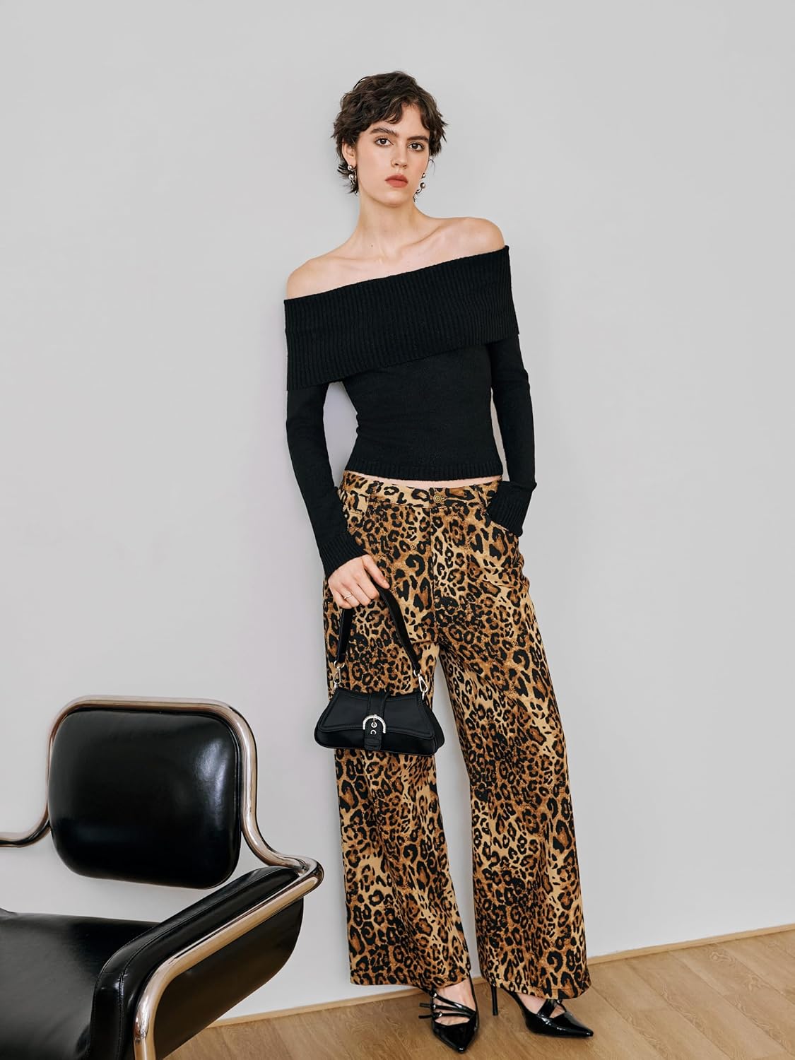 CIDER Women’s Off Shoulder Knitted Long Sleeve Tops Fall Pullover Sweater - Image 2