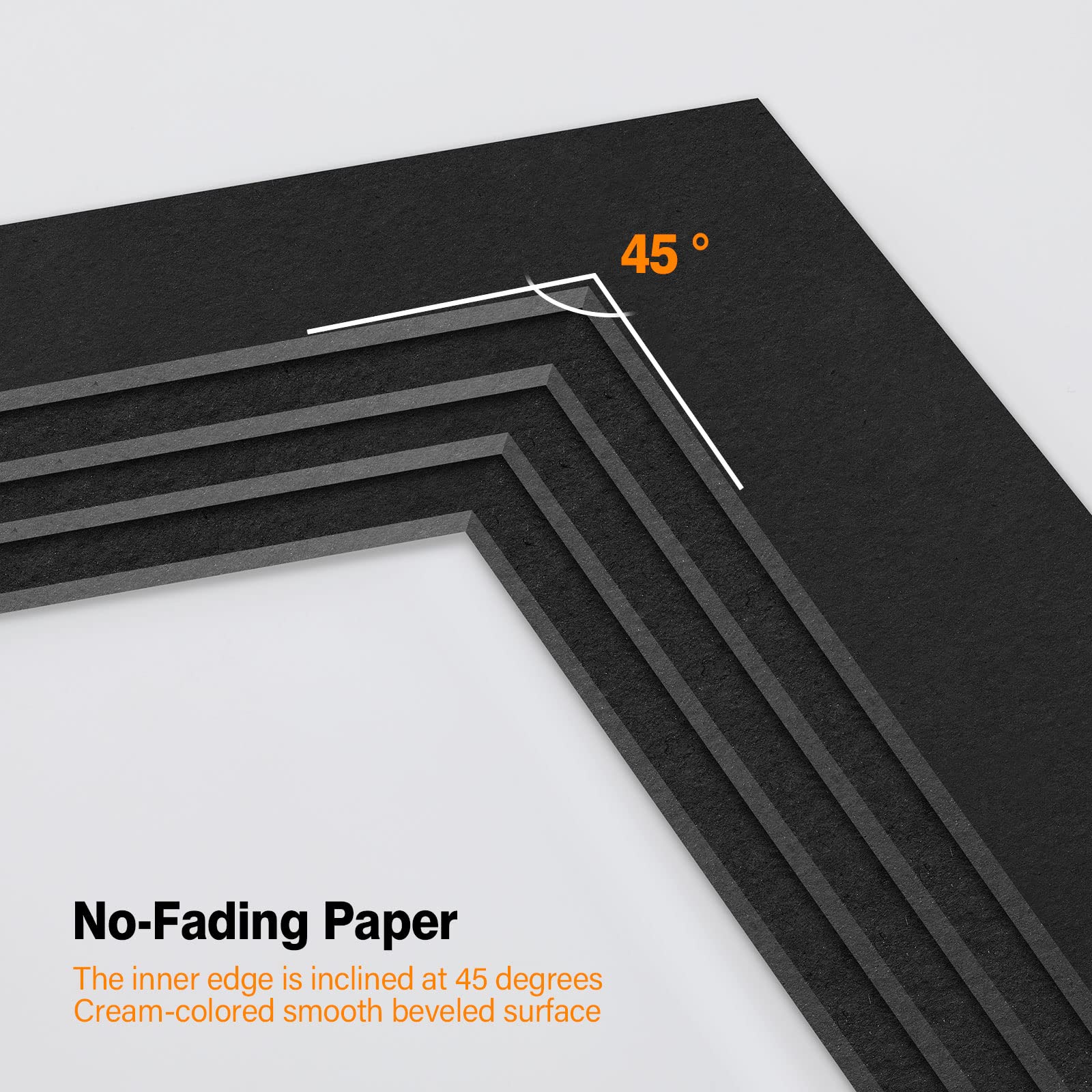 8Pcs Black Picture Mounts, 8x6 Inch Picture Frame Mounts to Fit for 6x4 Inch Pictures, Acid Free Photo Mount with Aperture - Image 3