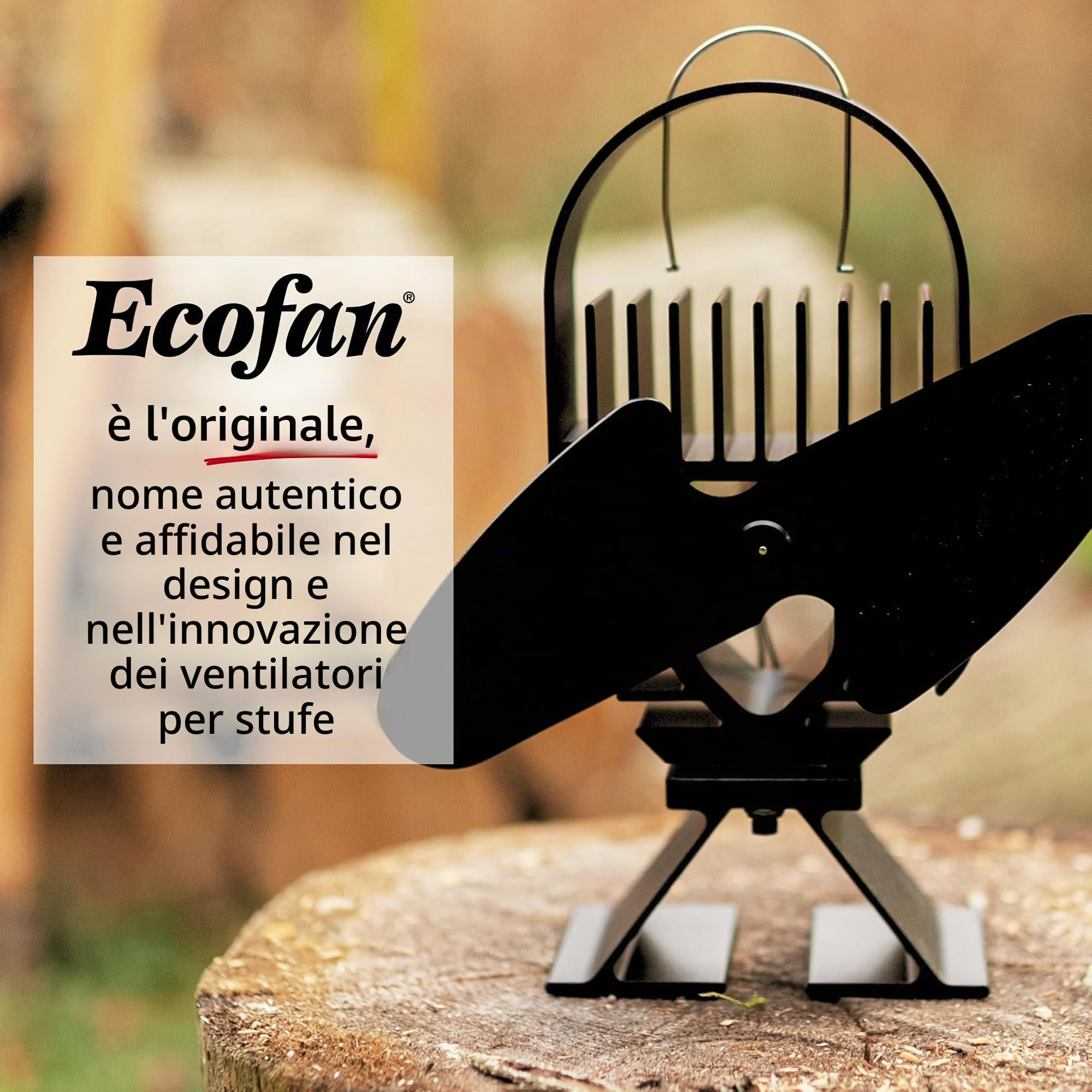 Ecofan AirDeco I - Ventilatore per stufa alimentato a calore, design moderno e potente, tecnologia a bassa temperatura di avviamento, ideale per stufe a legna, a gas, a pellet e pietra ollare